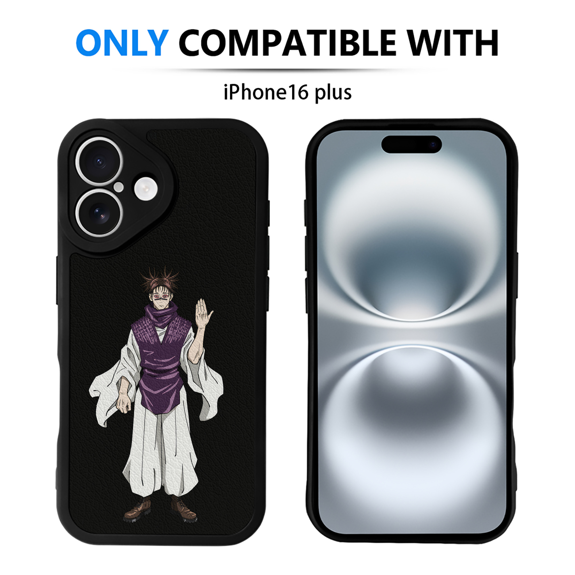 （画像用） 呪術廻戦 Jujutsu Kaisen 【iPhone 16シリーズ対応】シリコンスマホケース（レザー調） 材質：シリコン